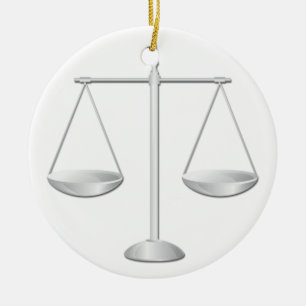 Ornement Rond En Céramique Échelles de justice
