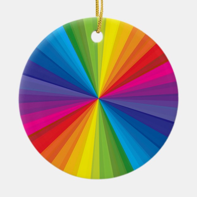 Ornement Rond En Céramique Éclat d'arc-en-ciel (Devant)