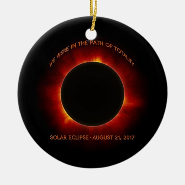 Ornement Rond En Céramique Éclipse solaire (Devant)