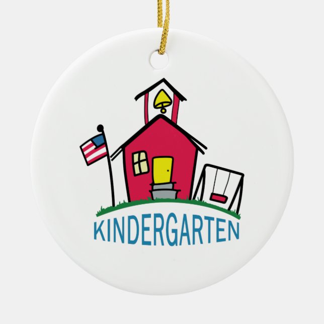 ORNEMENT ROND EN CÉRAMIQUE ÉCOLE KINDERGARTEN (Devant)