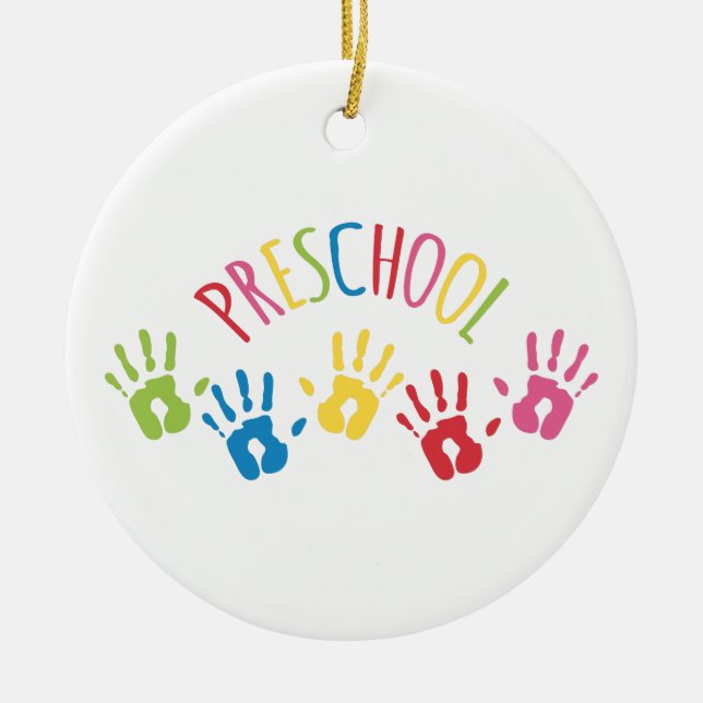 Ornement Rond En Céramique École maternelle (Devant)