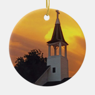 Ornement Rond En Céramique Église de pays