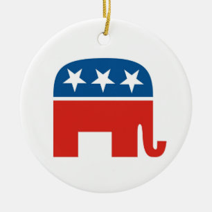 Ornement Rond En Céramique elphant du parti républicain américain