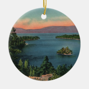 Ornement Rond En Céramique Emerald Bay - Lake Tahoe Orament