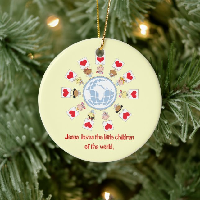 Ornement Rond En Céramique Enfants du monde (Arbre)