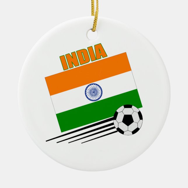 Ornement Rond En Céramique Équipe d'Inde de football (Devant)