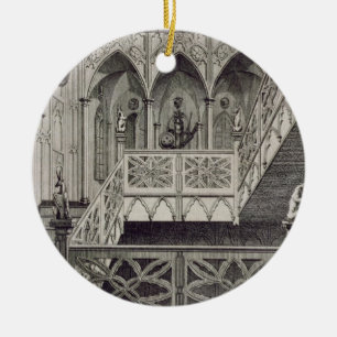 Ornement Rond En Céramique Escalier à la colline de fraise, gravée par J.