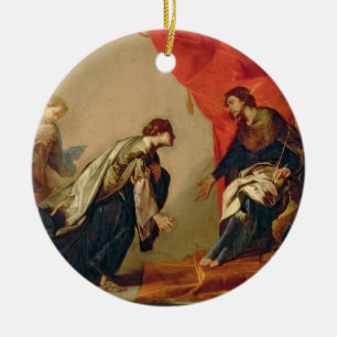 Ornement Rond En Céramique Esther devant Ahasuerus, c.1645-50 (huile sur le