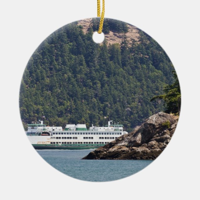 Ornement Rond En Céramique États-Unis, Wa. Washington State Ferries (Devant)