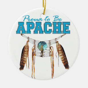 Ornement Rond En Céramique Fier d'être Apache