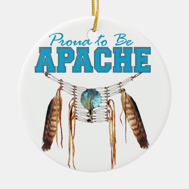 Ornement Rond En Céramique Fier d'être Apache (Devant)