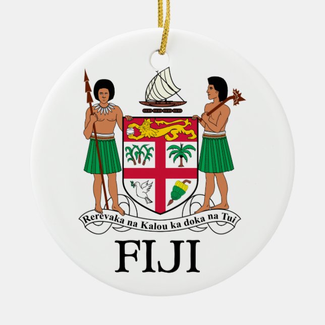 Ornement Rond En Céramique FIJI - emblème / drapeau / armoiries / symbole (Devant)