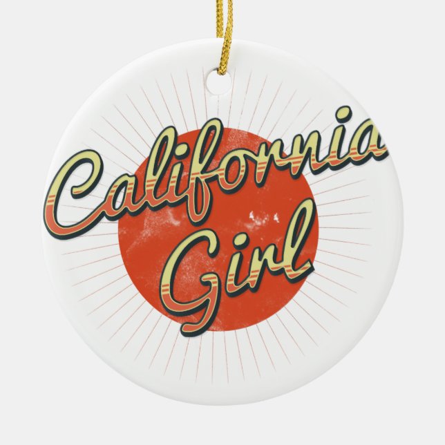 Ornement Rond En Céramique Fille de la Californie (Devant)