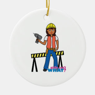 Ornement Rond En Céramique Fille de la construction