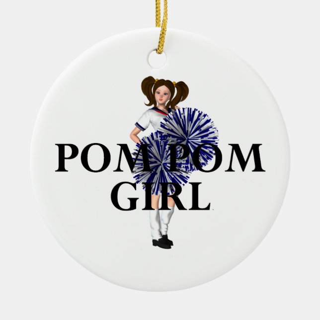 Ornement Rond En Céramique Fille SUPÉRIEURE de Pom Pom (Devant)