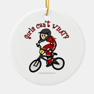 Ornement Rond En Céramique Filles rouges légères BMX