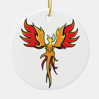 Ornement Rond En Céramique Firebird