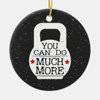 Ornement Rond En Céramique Fitness Cute Motivational Workout Gym Kettlebell