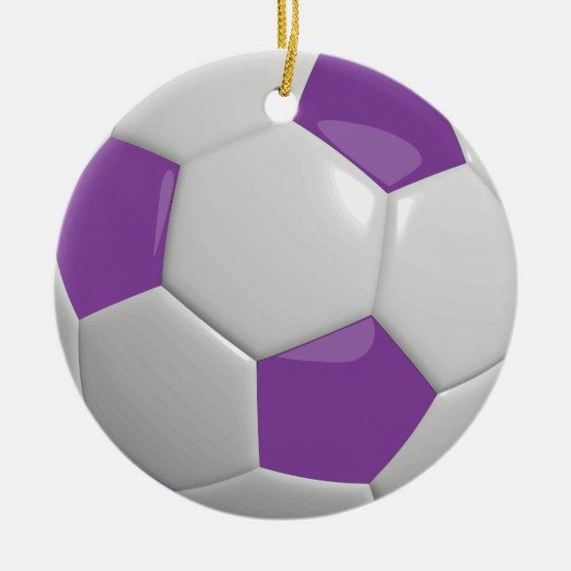 Ornement Rond En Céramique Football Ball | (Devant)