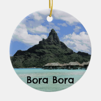 Ornement Rond En Céramique Formation rêveuse d'atoll de Bora Bora Tahiti de