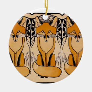 Ornement Rond En Céramique Foxy
