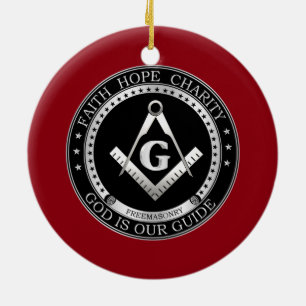 Ornement Rond En Céramique Freemasonry seal