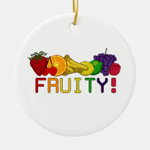 Ornement Rond En Céramique Fruity Fruit!