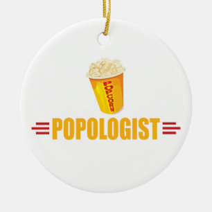 Ornement Rond En Céramique Funny Popcorn