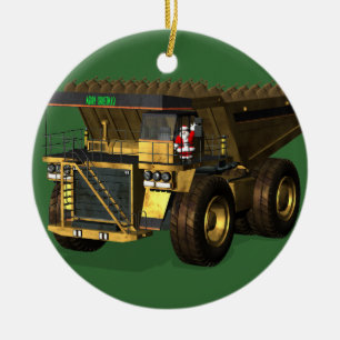 Ornement Rond En Céramique Funny Santa Claus Géant Chauffeur de camion de pom