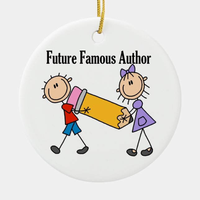 Ornement Rond En Céramique Futur auteur célèbre (Devant)