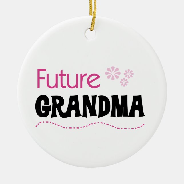 Ornement Rond En Céramique Futurs cadeaux de grand-maman (Devant)