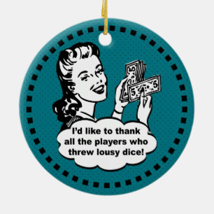 Ornement Rond En Céramique Gagnant de jeu de matrices