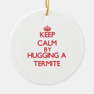 Ornement Rond En Céramique Gardez le calme en étreignant un termite