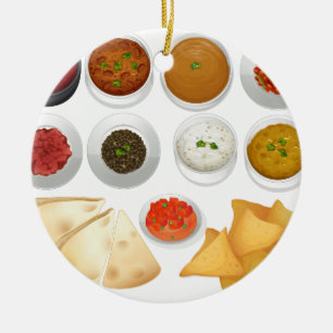 Ornement Rond En Céramique Genre différent de puces et d'immersions