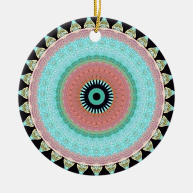 Ornement Rond En Céramique Geometric pattern Totem inver (Devant)
