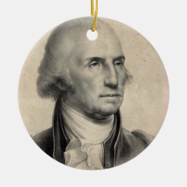 Ornement Rond En Céramique George Washington Portrait (Devant)