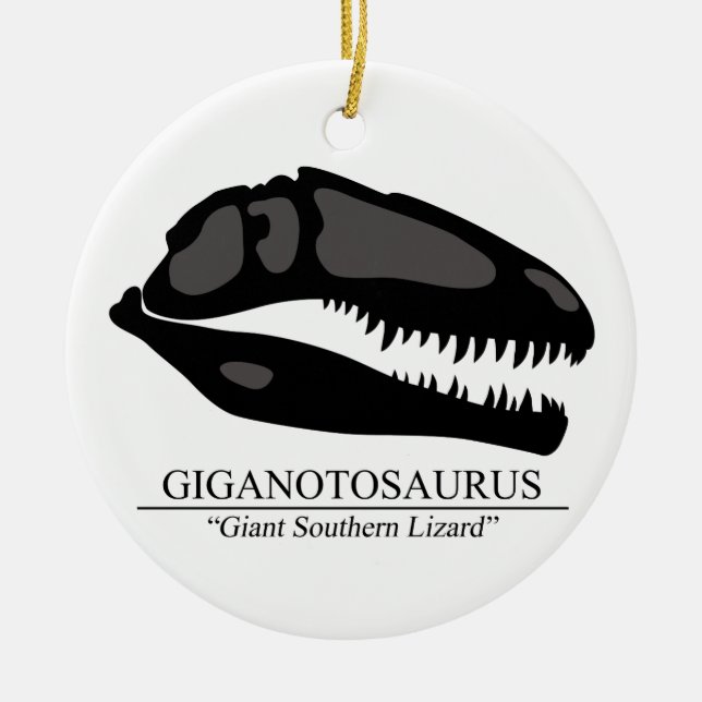 Ornement Rond En Céramique Giganotosaurus (Devant)