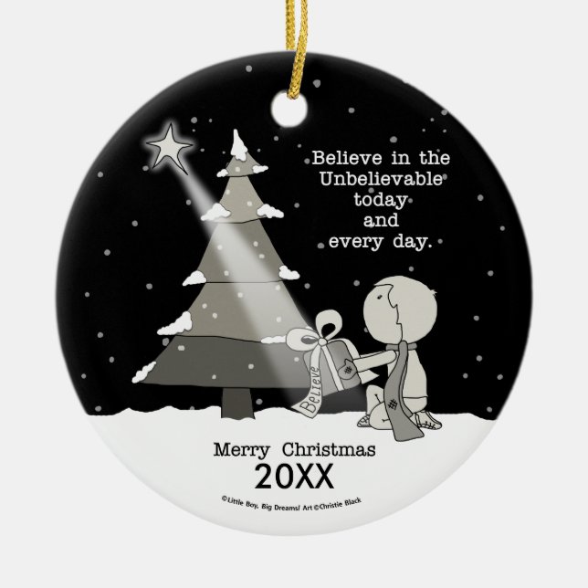 Ornement Rond En Céramique Giver cadeau-Joyeux Noël (Devant)