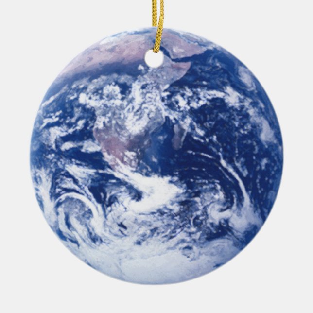 Ornement Rond En Céramique Globe terrestre (Devant)