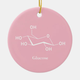 Ornement Rond En Céramique Glucose Cool de chimie du sucre