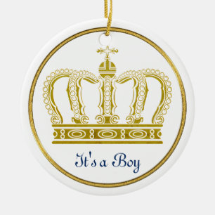 Ornement Rond En Céramique Golden Royal Crown + votre backgr. & idées