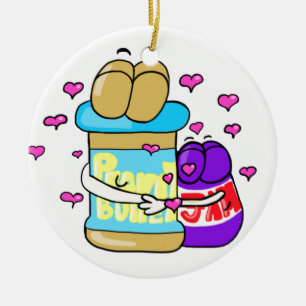 Ornement Rond En Céramique Graphique de Pb&j Bestfreinds