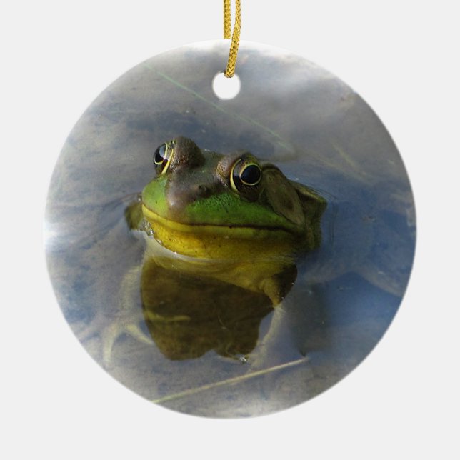 Ornement Rond En Céramique Grenouille avec attitude (Devant)