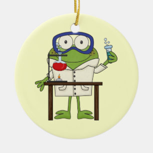 Ornement Rond En Céramique Grenouille dans le laboratoire de la Science