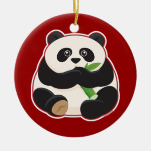 Ornement Rond En Céramique Gros panda