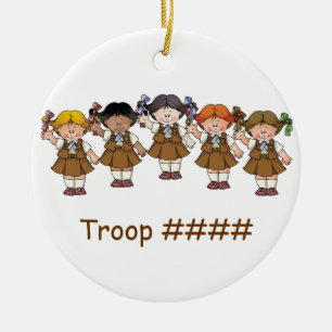 Ornement Rond En Céramique Groupe de "brownie"