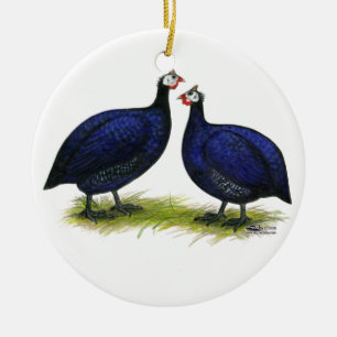 Ornement Rond En Céramique Guineas Royal Purple Pair