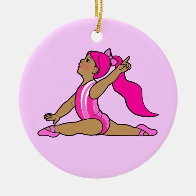 Ornement Rond En Céramique Gymnaste de petite fille (Devant)