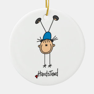 Ornement Rond En Céramique Gymnaste faisant des appuis renversés