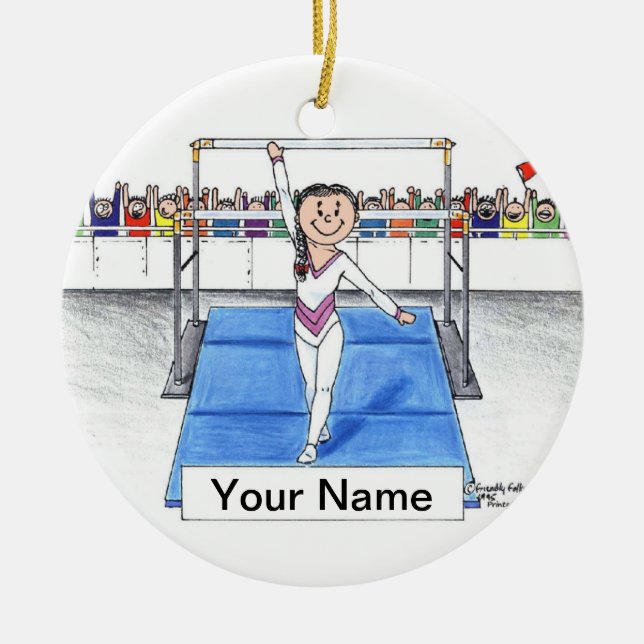 Ornement Rond En Céramique Gymnastique - Femme (Devant)